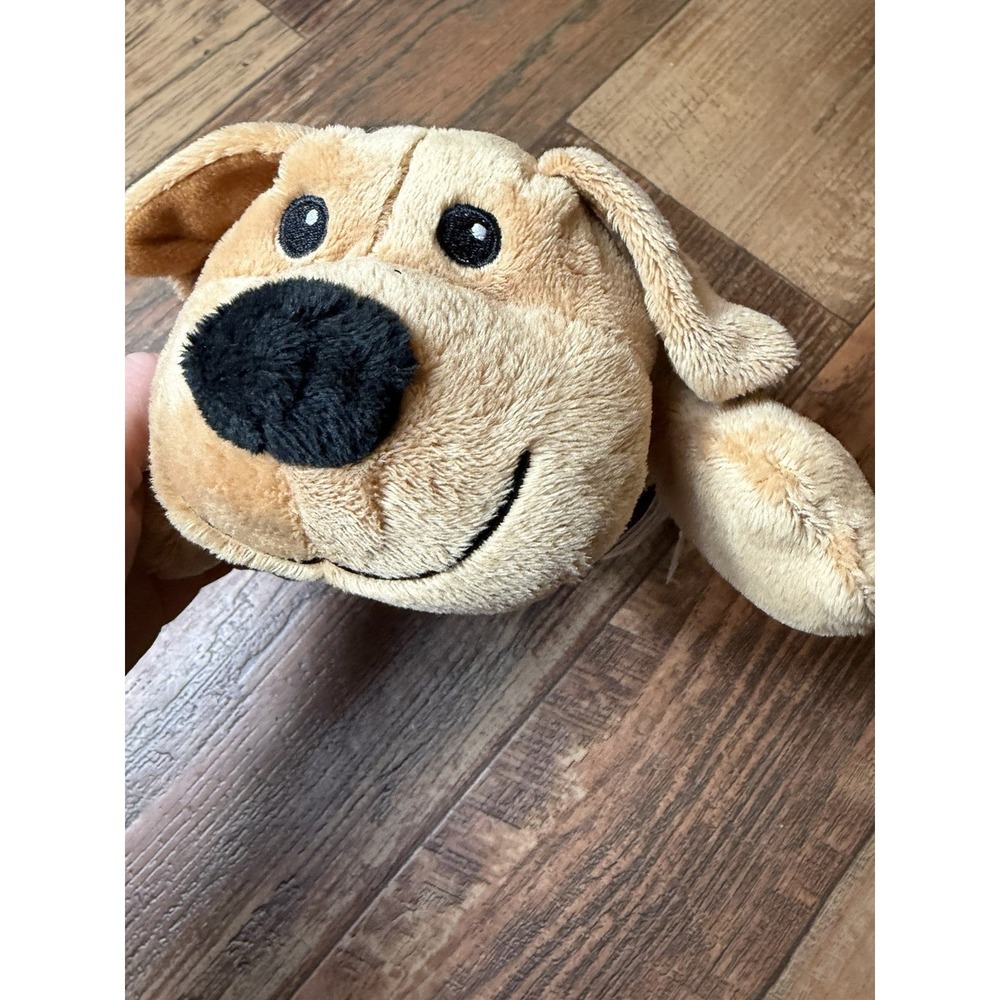 Melissa & Doug Plush Brown Puppy Dog Sewn Eyes Lying Down 10" Happy Smiling